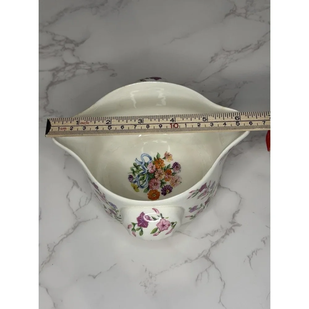 W.S.George Bolero 112A Floral Double Spout Sugar Bowl Gravy Boat Vintage Ceramic